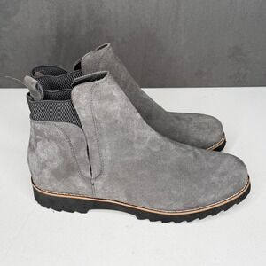 Blondo Boots Womens Size 9.5 Gray Suede Waterproof Ankle Wedge Booties New